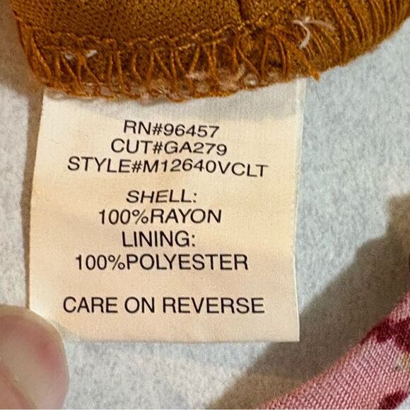 Lone Lux Bohemian Jumpsuit Carmel Tan Pink Floral Spaghetti Strap Faux Wrap Crop - Picture 8 of 10